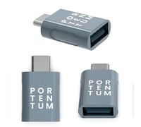 PORTENTUM Adaptador USB C a USB - 3 Unidades 3.0 (3.1) OTG Velocidad 10Gb Cuerpo Premium Zinc con Alta Resistencia al Calor - Adaptador USB a Tipo c de Solo 5 Gramos