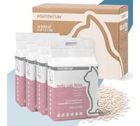 PORTENTUM Arena de Tofu para Gatos sin Perfume - 10,8 kg de Arena aglomerante para Gatos con Control de olores y fácil Limpieza - Pellets Vegetales Que no se pegan y Mantienen el arenero Limpio