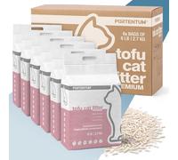 PORTENTUM Arena de Tofu para Gatos sin Perfume - 16,2 kg de Arena aglomerante para Gatos con Control de olores y fácil Limpieza - Pellets Vegetales Que no se pegan y Mantienen el arenero Limpio