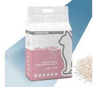 PORTENTUM Arena de Tofu para Gatos sin Perfume - 2,7 kg de Arena aglomerante para Gatos con Control de olores y fácil Limpieza - Pellets Vegetales Que no se pegan y Mantienen el arenero Limpio