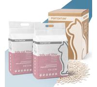 PORTENTUM Arena de Tofu para Gatos sin Perfume - 5,4 kg de Arena aglomerante para Gatos con Control de olores y fácil Limpieza - Pellets Vegetales Que no se pegan y Mantienen el arenero Limpio