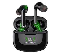 PORTENTUM Auriculares inalambricos Bluetooth 6.0 - Cancelación de Ruido Hybrid ANC + ENC - 60h - Cascos Control táctil Impermeables IPX6 - Pantalla LED - Graves HiFi 10 mm - Ajuste cómodo - USB-C