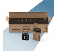 PORTENTUM Candado combinacion 4 dígitos reajustable - Pack de 10 - Candado taquilla gimnasio con cuerpo de aleación de zinc y arco de acero - Candado exterior negro para armarios vallas y trasteros