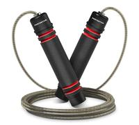 PORTENTUM Comba Crossfit con Mangos de Espuma Ergonómicos, Comba de Saltar de Longitud Ajustable y Rodamientos Rápidos - Ideal para Fitness, Entrenamiento por Intervalos y Crossfit - 2.8 Metros