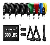 PORTENTUM Gomas elasticas musculación - Bandas elasticas para Yoga calistenia Gym Crossfit TRX Pilates Gimnasia en casa