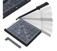 PORTENTUM Guillotina de papel A4 con escuadra magnética ajustable y base antideslizante - Cizalla precisión con seguro de brazo y guías impresas - Cortador compatible A4, A5, B5, B6 y B7 - 12 hojas