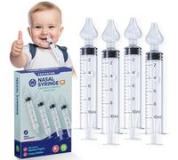 PORTENTUM Jeringa lavado nasal bebe 4 pcs, lavados nasales bebe 10 ml, jeringuilla lavado nasal bebe con puntal cómodo de silicona