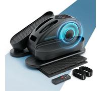 PORTENTUM Mini eliptica electrica con Esterilla y cinchas - Nuevo tamaño 2026 - Pedales estaticos Personas Mayores automático y Manual con 12 velocidades - Pedaleador electrico Motor silencioso