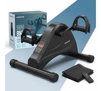 PORTENTUM Pedales estaticos Personas Mayores - Versión Manual o motorizada - Pedaleador Brazos y piernas con Esterilla Antideslizante y Pantalla LCD - Mini Bike para Ejercicio en casa