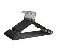 Perchas de Metal con Revestimiento de Goma, Juego de 20, Color Negro. Ahorro de Espacio, Perchas Antideslizantes, Resistentes para Ropa Pesada, Muescas para Vestidos, para Cualquier Ropa y pantalón