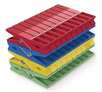 PORTENTUM Pinzas de Plástico Reciclado, Set de 40, Multicolor - Pinzas para Ropa Resistentes al Exterior, Multiusos y No Dejan Marcas, Tamaño 7,5 x 1 x 2 cm