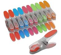 PORTENTUM Pinzas para Ropa Antideslizantes con Silicona, Set de 20, Multicolor - Suaves No Dejan Marcas, Resistentes a Exterior, Multiuso para Prendas Delicadas, Tamaño 8.4 x 4.4 x 1.6 cm