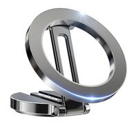 PORTENTUM Soporte Movil Coche Magsafe Plegable - con Potente Iman (20x N52) y Rotación 360° - para Salpicadero Oficina u Otras Superficies - Dark Grey