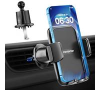 PORTENTUM Soporte movil Coche Rejilla de ventilación - Versión 2025 Mejorada - Sistema de Triple Anclaje - Rotación 360° orientable - Suporte telemovel Carro Compatible con teléfonos de 4 a 7.5"