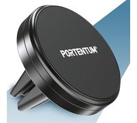 PORTENTUM Soporte movil con Coche con 6 imanes ultrapotentes (no Compatible con Magsafe) - Rotación 360º - Magnético para Rejilla Aire ventilación - Agarre Extremo Compatible Samsung, Android, iPhone