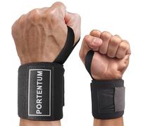 PORTENTUM Wrist Wraps Muñequeras Gym, Adultos Unisex, Negro, Universal