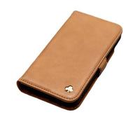 Porter Riley - Case de Cuero Compatible con iPhone 16 Pro. Soporte de Cuero Genuino Premium/Cubierta/Billetera/Estuche con Ranuras para Tarjetas y Soporte Horizontal (Bronceada)