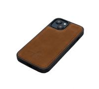 Porter Riley-Funda de Piel Compatible con iPhone 16. Carcasa Fina, antigolpes y con protección Trasera de Piel auténtica de Primera Calidad (marrón Chocolate).