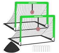 Portería de Fútbol, 2 en 1 Pop Up Plegable Porterias de Futbol Jardín, con Bolsa de Transporte, Red y Objetivo de Diana, Ideal para Juegos Interior y Exterior-120x90x90CM