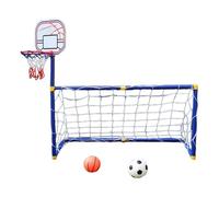 Portería de fútbol for Deportes al Aire Libre for niños, Traje Dos en uno, Soporte de Baloncesto for niños y niñas, portería de fútbol portátil, Juguete de plástico Mini para Entrenamiento(A)