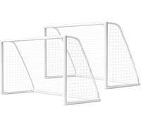 Portería de Fútbol Infantil, 244x155x90 cm, Portería de Fútbol para Jardín, Sistema de Clic, PVC Grueso, Fácil de Montar, Apta para Deportes Familiares, Entretenimiento Infantil, Blanca (1)