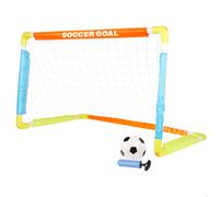 Portería de Fútbol Infantil Plegable con Mini Balón y Piquetas, 100x60x60 Cm, Naranja, Azul y Verde