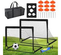 Portería de Fútbol para Niños | 3.9x2.9 Pies Equipo de Entrenamiento | Set de 2 Piezas con Portería, Balón, Diana y Conos - para Jugar en Interiores, Exteriores, Patio, Jardín, Campo y