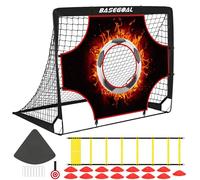 Portería de Fútbol para Niños - 3 en 1 Red de Pop Up Porterías de Fútbol con Tela para Diana y Diana Colgante, Disco Marcador, Escalera, Ideal para Juegos Interiores o Exteriores
