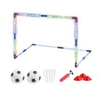 Portería de fútbol portátil - Red de fútbol emergente, equipo de entrenamiento deportivo, entrenamiento infantil, zona de juegos interior de calle playa, juegos de fitness en el campo, picos de tierra