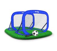 Porterías de fútbol Racetex para niños y jardín - Set de 2 con Varillas de Fibra de Vidrio reforzadas - Portería fútbol niño (porteria Futbol ninos, Futbol Nino) con balón