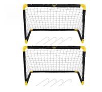 Porterías Dunlop Set de 2 - Portería de Fútbol 90 × 59 × 61 cm - Porterías Plegables - Fácil de Guardar - Porterías de Entrenamiento para Niños y Adultos - Plástico - Negro/Amarillo