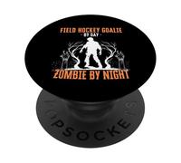 Portero de Hockey sobre césped por día Zombie por la Noche Funny Halloween PopSockets PopGrip Adhesivo