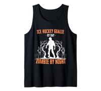 Portero de Hockey sobre Hielo por día Zombie de Noche Halloween Espeluznante Camiseta sin Mangas