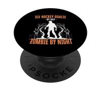 Portero de Hockey sobre Hielo por día Zombie de Noche Halloween Espeluznante PopSockets PopGrip Adhesivo