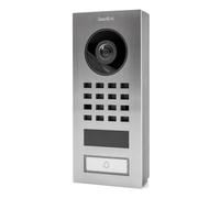 Portero de vídeo IP WiFi D1101V - Portero de vídeo Edición Compacta 1 botón de Llamada y visión Nocturna - Controla el Acceso a tu casa - Detector de Movimiento - Accesorios incluidos - INOX -