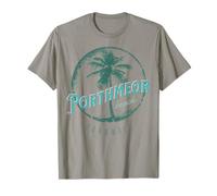 Porthmeor Beach St. Ives, Cornualles s Retro Surf & Palmera Camiseta