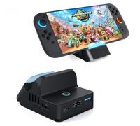 PORTHOLIC Docking Station for Nintendo Switch 2, Portable TV Dock with 4K@60Hz HDMI Output, 60W PD Charging, USB 3.0 & USB 2.0 Ports, One-Touch Mode Switch, 3-Angle Travel Charging Stand