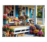 Portico anteriore Springbok 500 pezzi puzzle per adulti - Fai un passo indietro e rilassati sul portico anteriore della nonna con questa immagine col