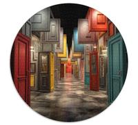 Portillos colores extraños rompecabezas 1000 piezas puerta de entrada redonda rompecabezas juego regalo único decoración del hogar para actividades familiares juego 1000pcs (67.5x67.5cm)