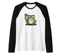 Portland Frog Subtle Protest on NO Kings Day Camiseta Manga Raglan