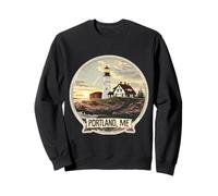 Portland Maine Lighthouse Ocean Nueva Inglaterra Vacaciones Verano Sudadera