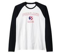 Portland Maine (Maine) Camiseta Manga Raglan