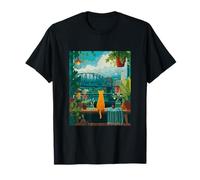 Portland Orange Cat City Sunset Obra De Arte Camiseta