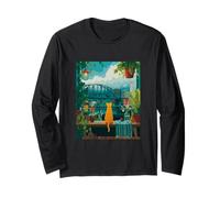 Portland Orange Cat City Sunset Obra De Arte Manga Larga