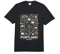Portland Oregon City Bridge Bicicleta Café Naturaleza Comfort Colors Adult Heavyweight T-Shirt
