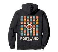 Portland Oregon Ciudad Bicicleta Puente Café Iconos Sudadera con Capucha