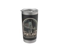 Portland Oregon Iconic Bridge Diseño vintage Vaso térmico de acero inoxidable de doble pared