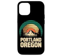 Portland Oregon Retro Sunset Mountain Travel Design Tees Carcasa para iPhone 12/12 Pro