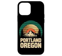 Portland Oregon Retro Sunset Mountain Travel Design Tees Carcasa para iPhone 12 Mini