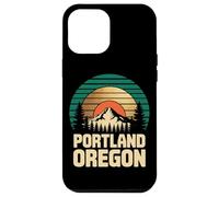 Portland Oregon Retro Sunset Mountain Travel Design Tees Carcasa para iPhone 12 Pro MAX
